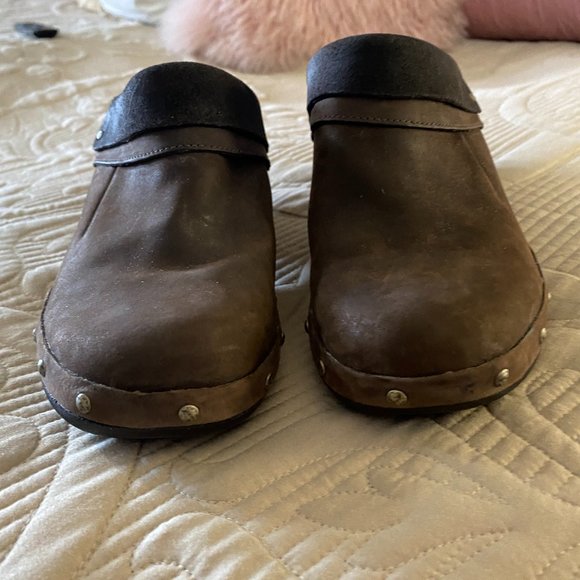 Lk New~ Merrell studded Suede Brown Mules-9 1/2 - Picture 8 of 13